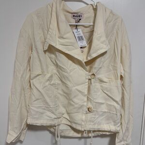 NWT Mauby button-up off-white jacket with adjustable hem